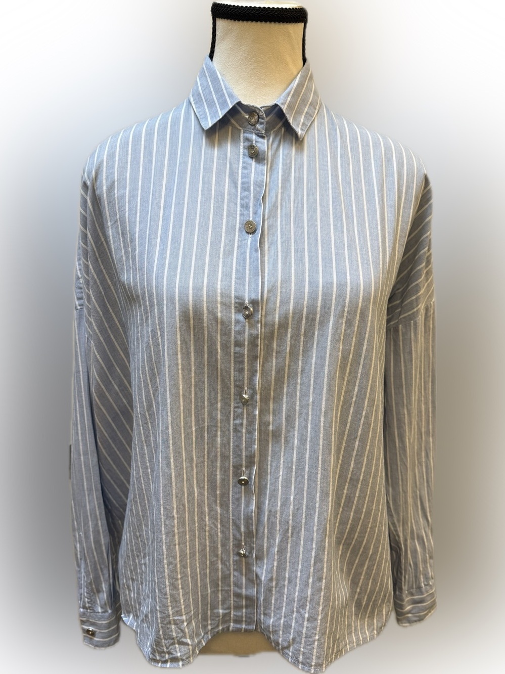 THE KOOPLES boxy striped button down shirt